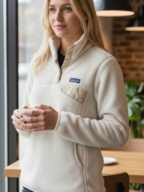 Patagonia Women’s Size Medium Lightweight Fleece Pullover - Cream